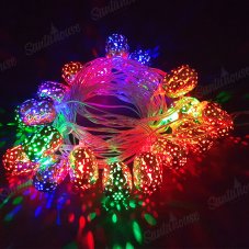 Гирлянда Нить/Металл. Арахис золотой RGB цвет 4м