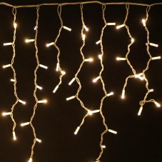 Уличная гирлянда бахрома, белый резиновый провод, 3х0,6м., тёплый белый, IP65