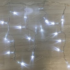 Профессиональная уличная бахрома, прозрачный силиконовый провод, 3х0,6м., холодный белый, IP68