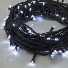 Гирлянда нить, чёрный ПВХ провод, 50м., холодный белый, IP54