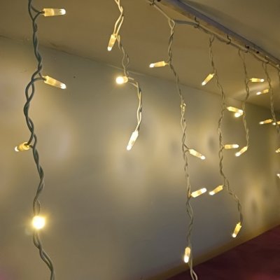 Гирлянда Бахрома Неон 8 режимов работы Тёплый белый 3х0,7м