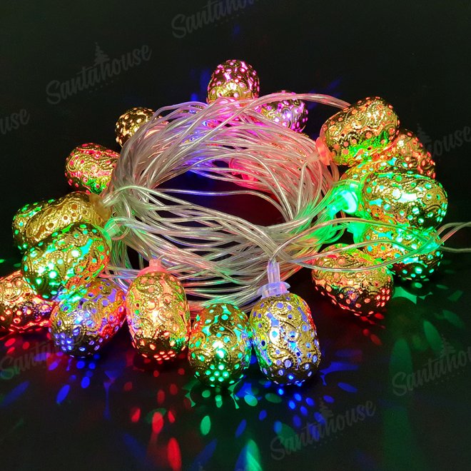 Гирлянда Нить/Металл. Арахис золотой RGB цвет 4м Гирлянда Нить/Металл. Арахис золотой RGB цвет 4м