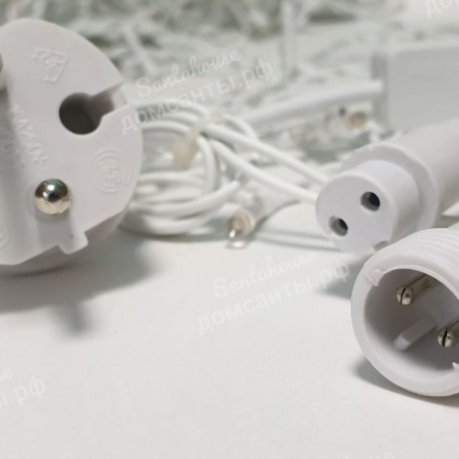 Бахрома Leon Led белый ПВХ провод, 6х0,8м., тёплый + тёплый белый, IP54